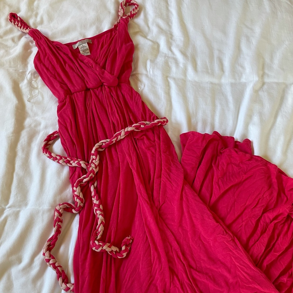 Everly Grey Deep Coral Maternity Dress